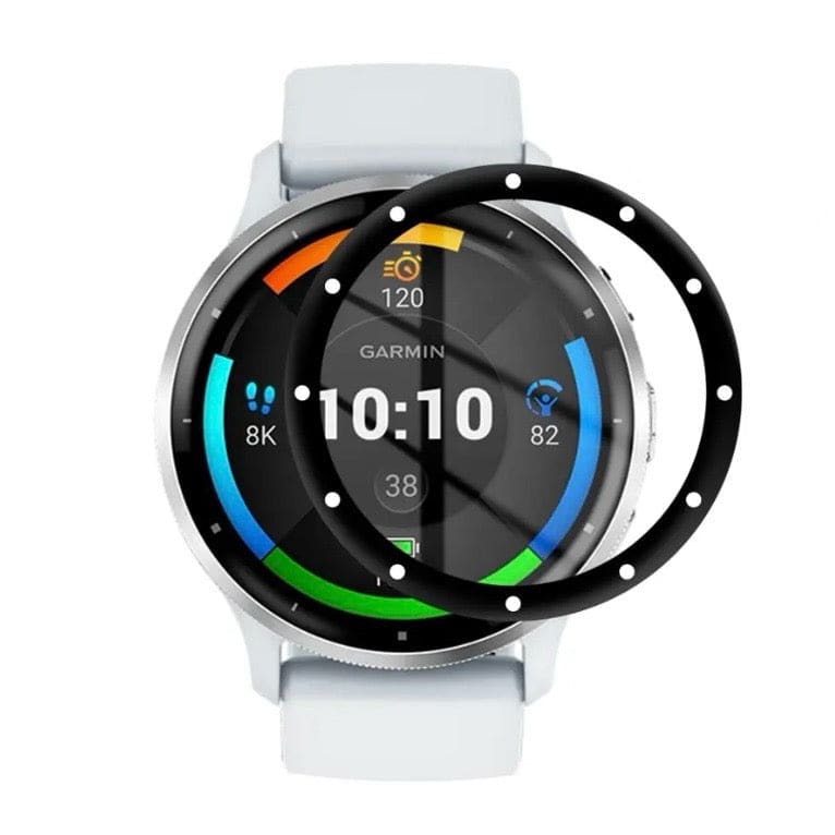 Garmin Venu 3S watch screen protector from That Watch Shop, clear protective film covering the smartwatch screen.