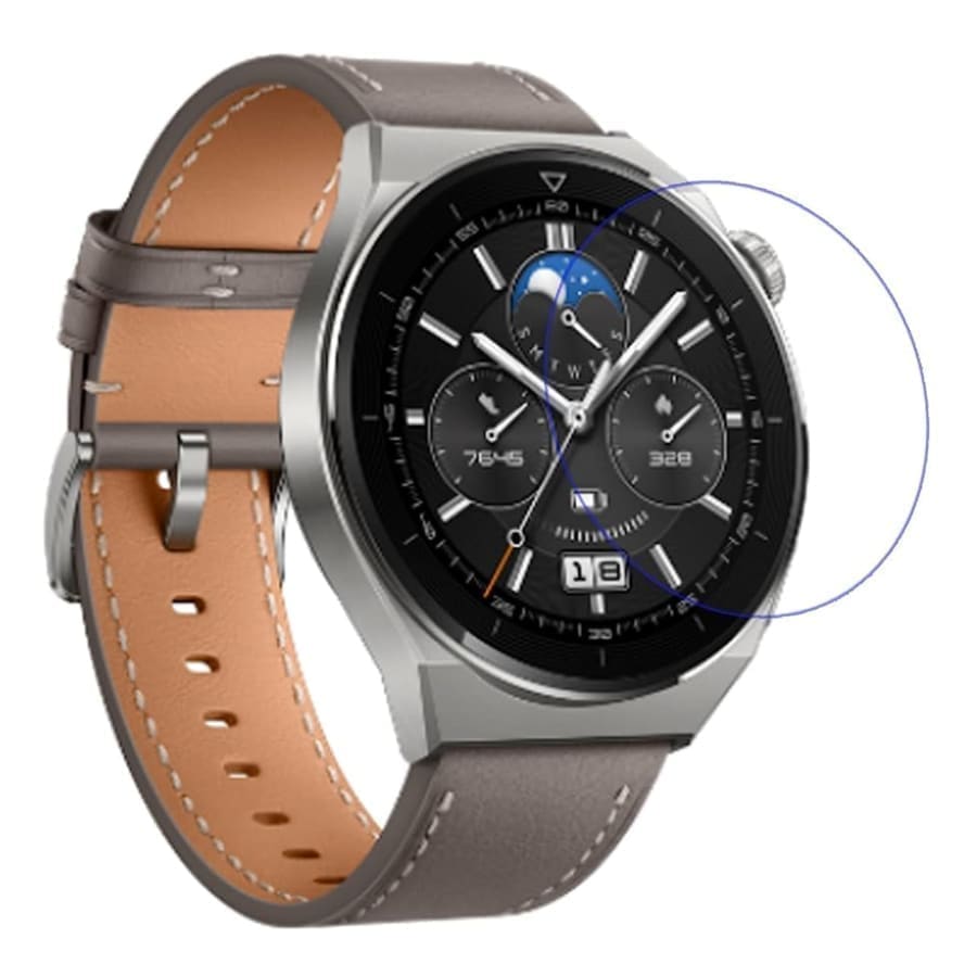 Hydrogel screen protectors for Huawei GT3 Pro 46mm smartwatch, pack of 6, showing clear, flexible watch screen protection.