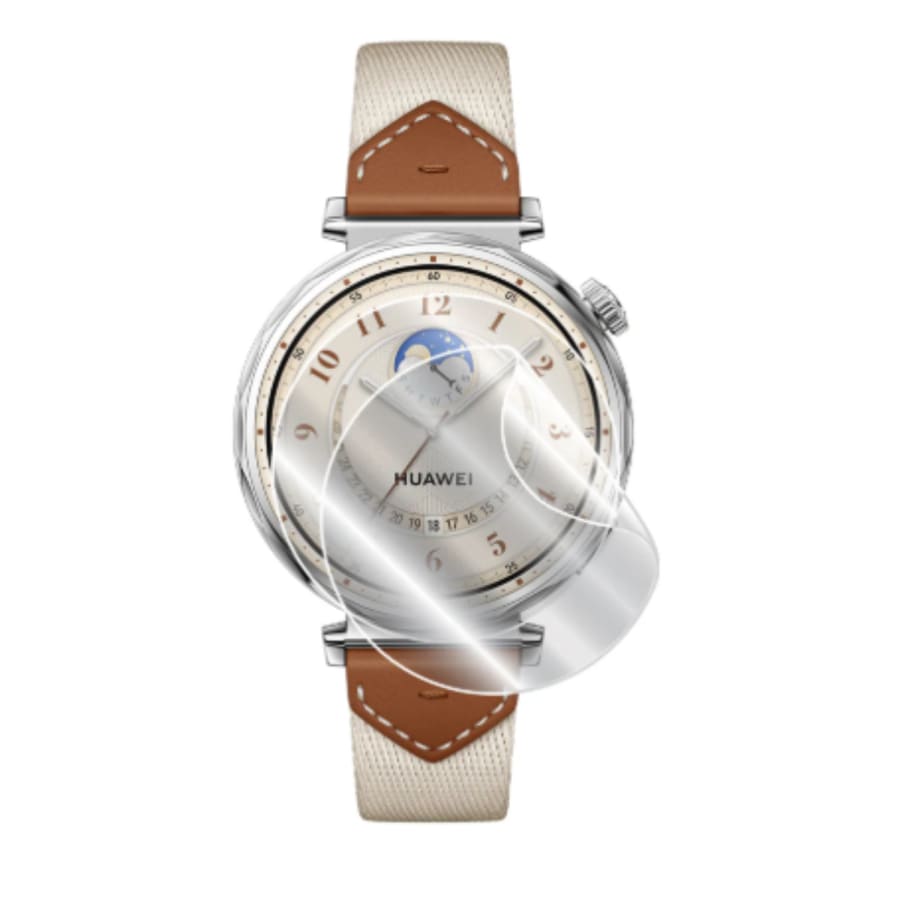 Hydrogel screen protectors for Huawei GT5 41mm smartwatch, pack of 6, clear and flexible protective film for watch screens.
