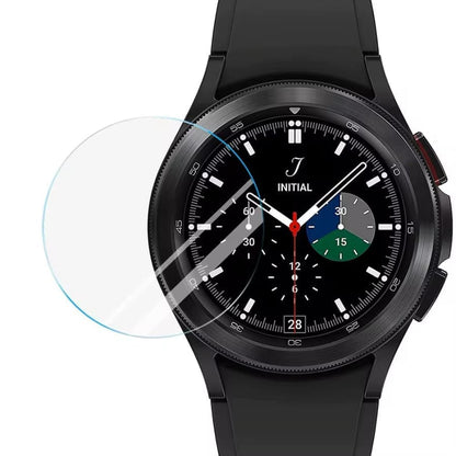 Pair of Samsung Galaxy Watch 4 Classic 42mm screen protectors by That Watch Shop, designed to protect watch screens from scratches.