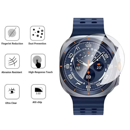 Set of two Samsung Galaxy Watch 8 Classic screen protectors by That Watch Shop, designed to shield the watch display from scratches.