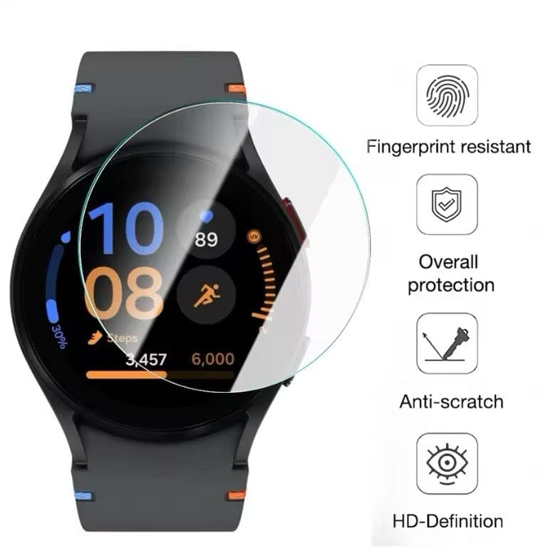 Samsung Galaxy Watch FE 40mm screen protector by That Watch Shop, clear protective film over watch display.