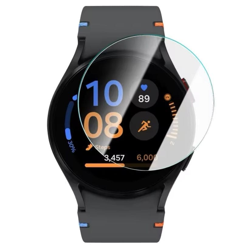 Hydrogel screen protectors for Samsung Galaxy Watch FE 40mm, pack of 6, by That Watch Shop, showing protective film on watch face.