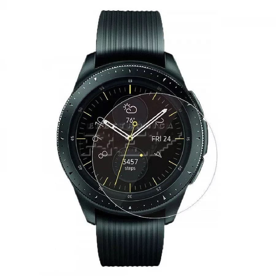 Pair of Samsung Galaxy Watch 42mm screen protectors from That Watch Shop, designed to safeguard your smartwatch display.