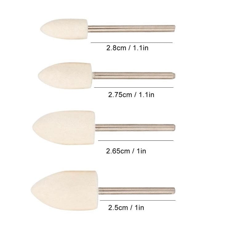 Set of 8 conical head polishing bits for watch tools, ideal for detailed watch polishing and finishing tasks.