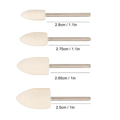 Set of 8 conical head polishing bits for watch tools, ideal for detailed watch polishing and finishing tasks.