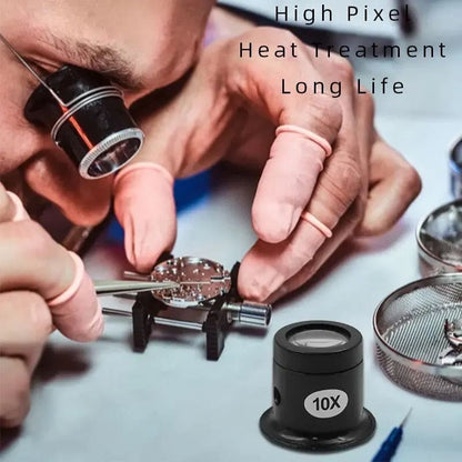 Set of four precision magnifying glasses for watch tools, ideal for detailed watch repair and inspection.