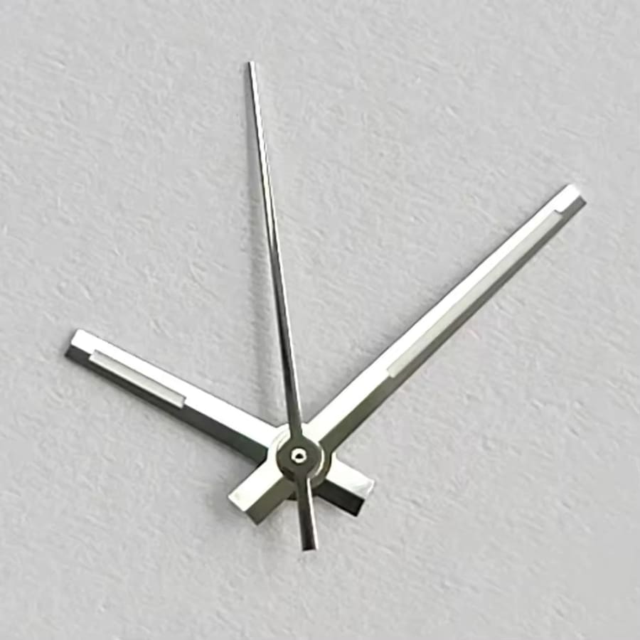 Silver NH35 replacement watch hand set, watch tools by That Watch Shop, for repairing or customizing wristwatch dials and movements.