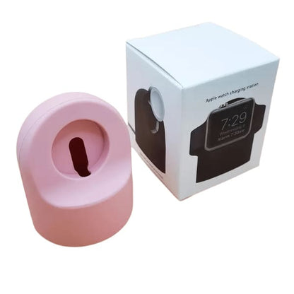 Black Apple Watch charging stand by That Watch Shop, compatible with various Apple Watch models, available in six colors.