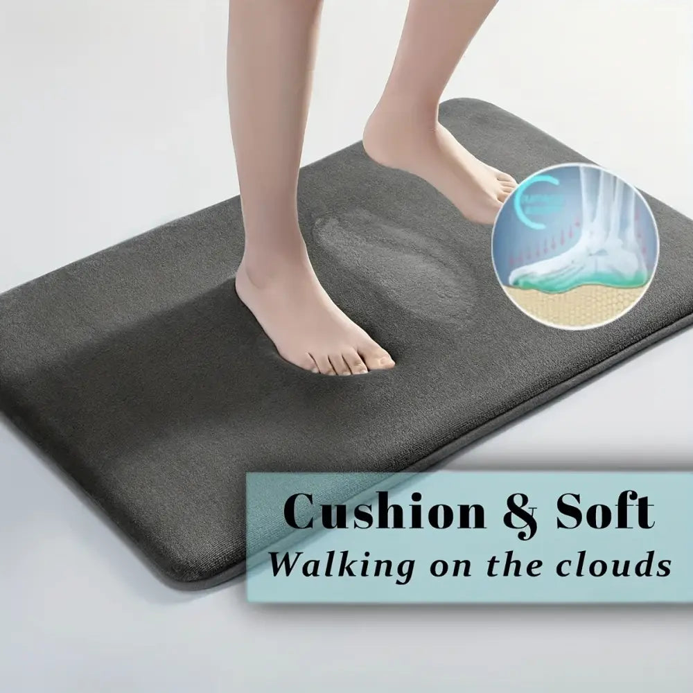 Thick Absorbent Bathroom Mat – Non-Slip Solid Colour Floor & Door Mat (5 colours available) Habicare