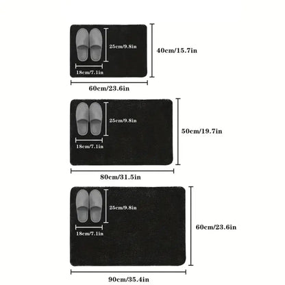 Thick Absorbent Bathroom Mat – Non-Slip Solid Colour Floor & Door Mat (5 colours available) Habicare