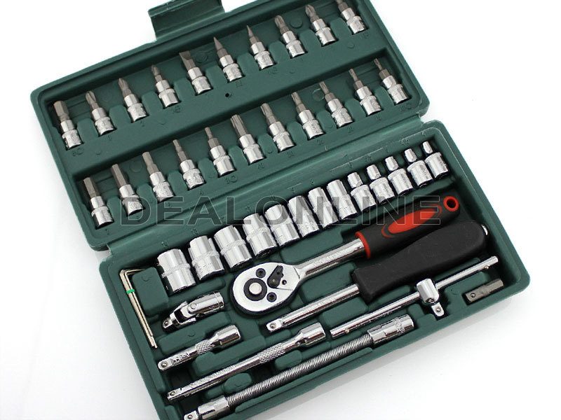 46-Piece Screwdriver Drive Socket & Bit Combination Auto Repairing & Household dealonline.co.nz