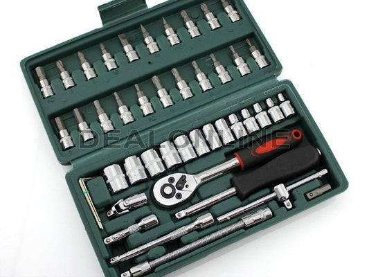 46-Piece Screwdriver Drive Socket & Bit Combination Auto Repairing & Household dealonline.co.nz