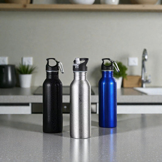 Frankly Cotton 500ml Stainless Steel Gloss Drink Bottle Range Nest & Stem Homewares