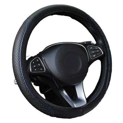 Universal 37/38cm Non-Slip Embossed Leather Car Steering Wheel Cover (3 colours available) Habicare