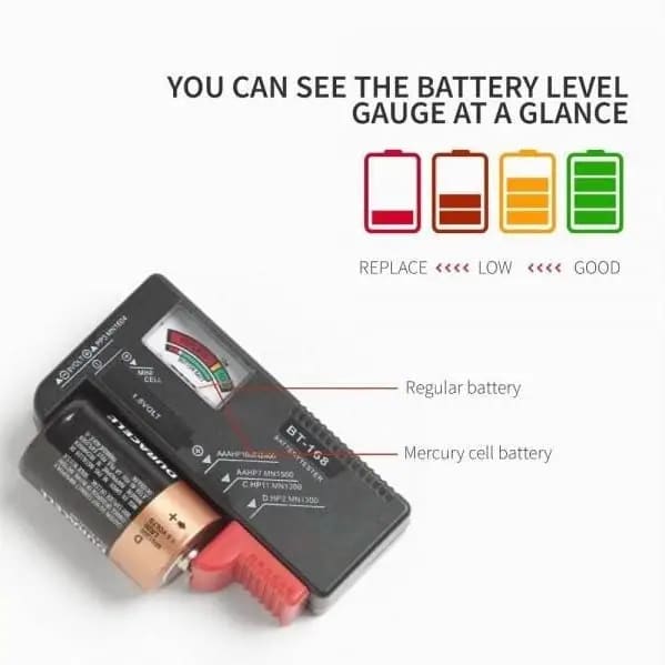 Universal Battery Tester For AA, 9V, Button Type Batteries 9eight5