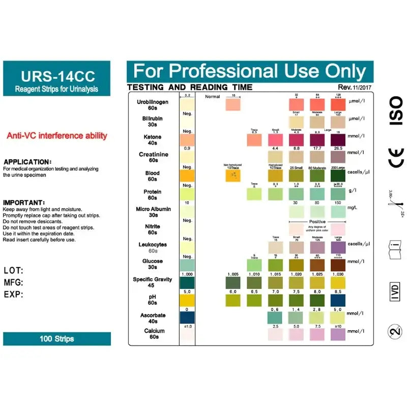Personal Health Test Strips (URS-14) Habicare