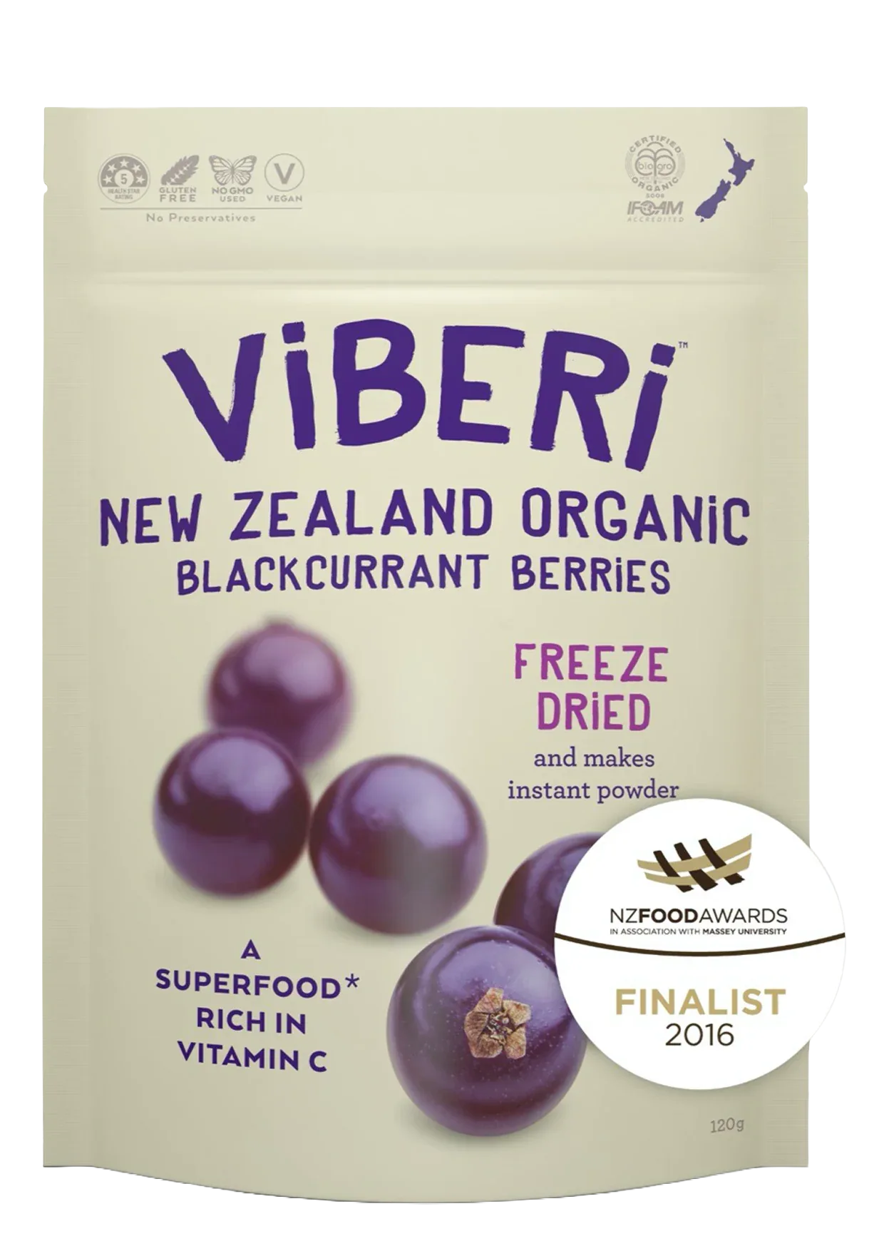 Freeze Dried Organic Blackcurrants 120g