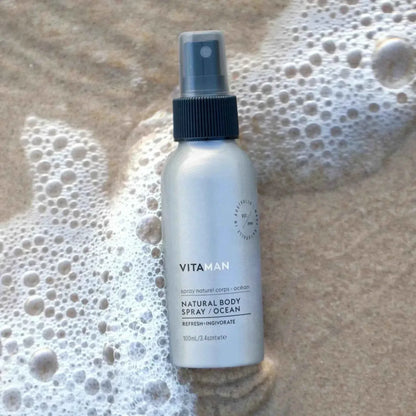 VITAMAN Australia Natural Ocean Body Spray 100ml, fresh and invigorating scent, spray bottle with ocean-inspired design