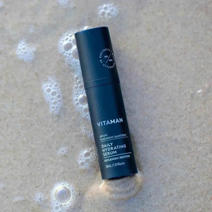 VITAMAN Australia Daily Hydrating Serum for face, 30ml bottle with clear serum in a skincare container.