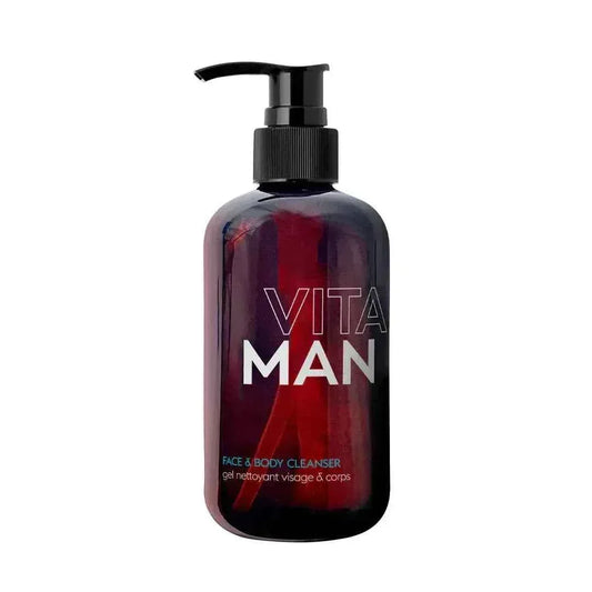 VITAMAN Australia face and body cleanser in a pump bottle, suitable for daily skin cleansing and refreshing.