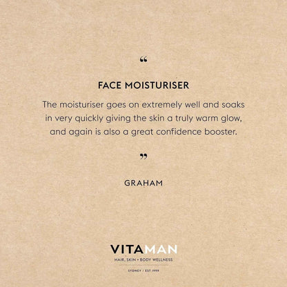 VITAMAN Australia Face Moisturiser 100ml jar with white cream, suitable for daily skincare and hydration.