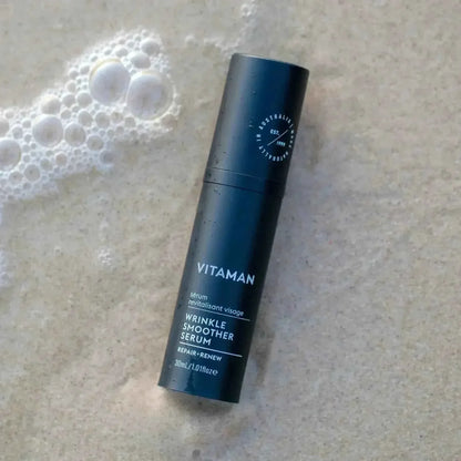 VITAMAN Australia Wrinkle Smoother Serum for face, 30ml bottle with clear packaging and applicator wand.