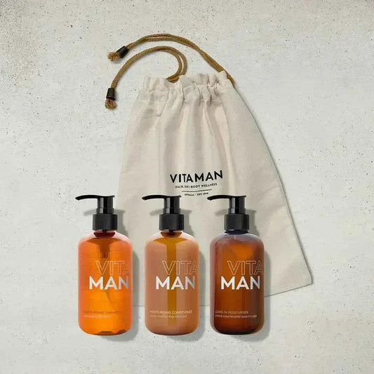 VITAMAN Australia Dry Hair Solution Kit gift set with shampoo, conditioner, and treatment products for damaged hair.