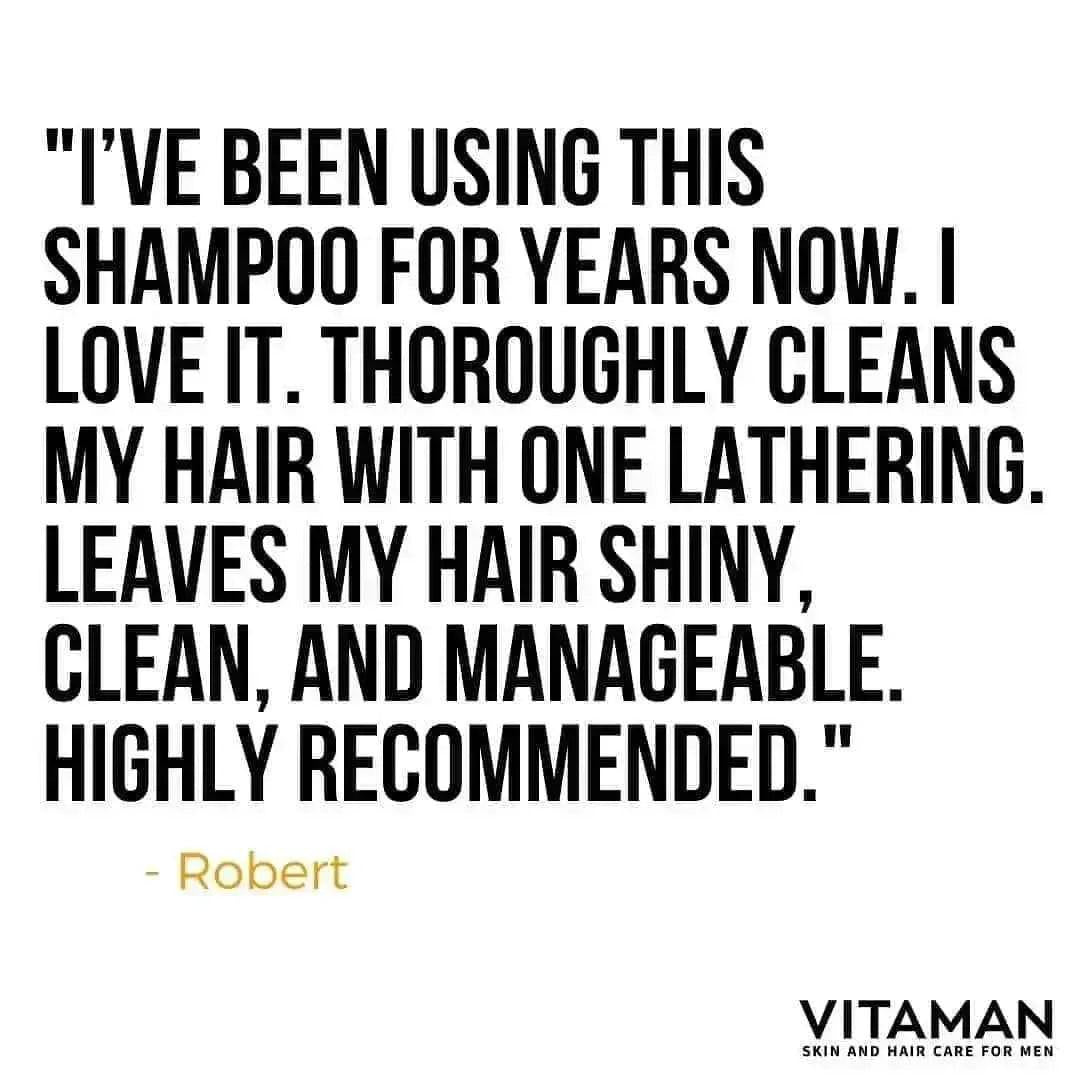VITAMAN Australia moisturizing shampoo for hair, 250ml bottle with label and cap visible, ideal for nourishing hair and scalp.
