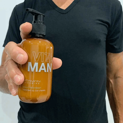 VITAMAN Australia hair scalp treatment bottle, 250ml container with clean label and professional hair care design.