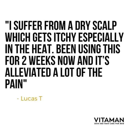 VITAMAN Australia scalp treatment bottle for hair, 250ml, with a focus on healthy scalp care and natural ingredients.
