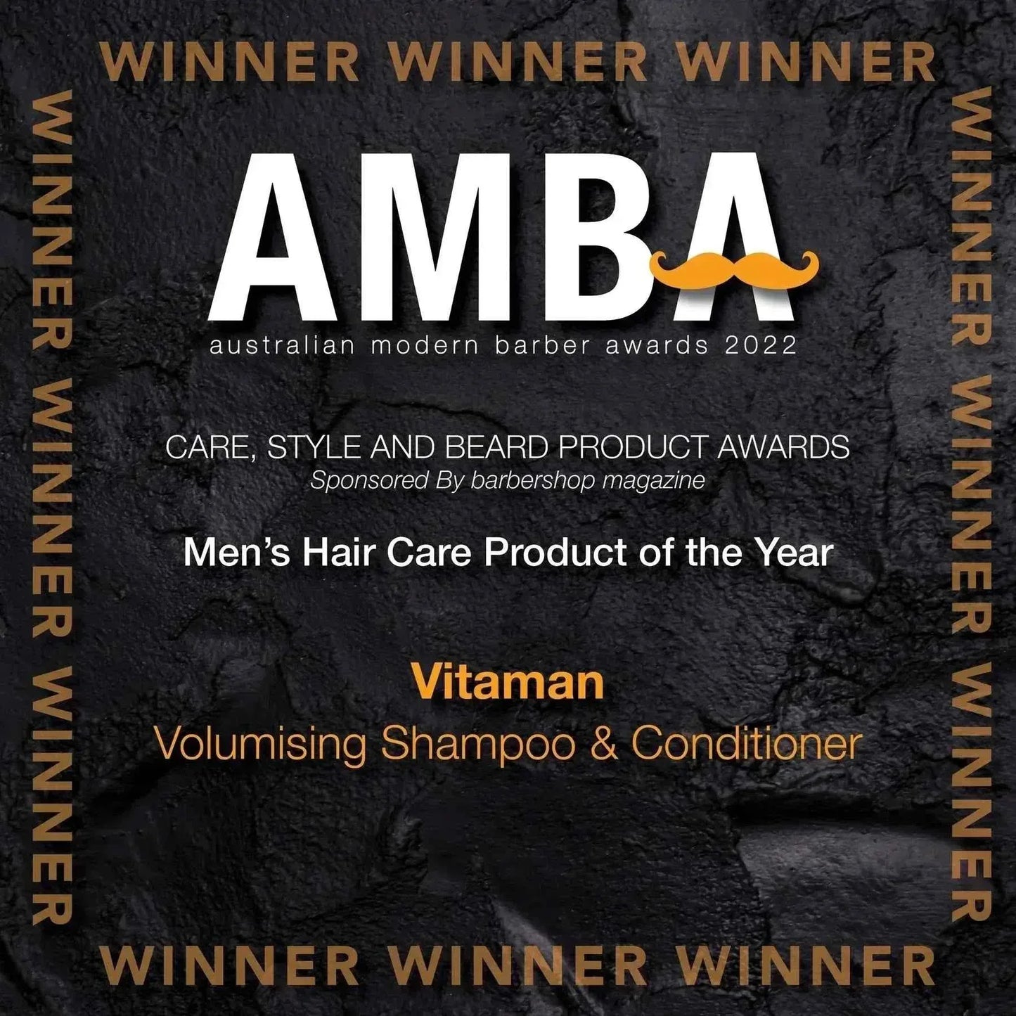 VITAMAN Australia volumising hair conditioner bottle, 250ml, with a sleek design and vibrant label, on a white background.