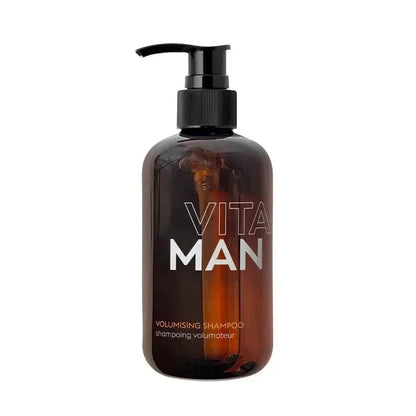 VITAMAN Australia volumizing shampoo in 250ml bottle, promoting fuller, thicker hair with a natural hair care look.