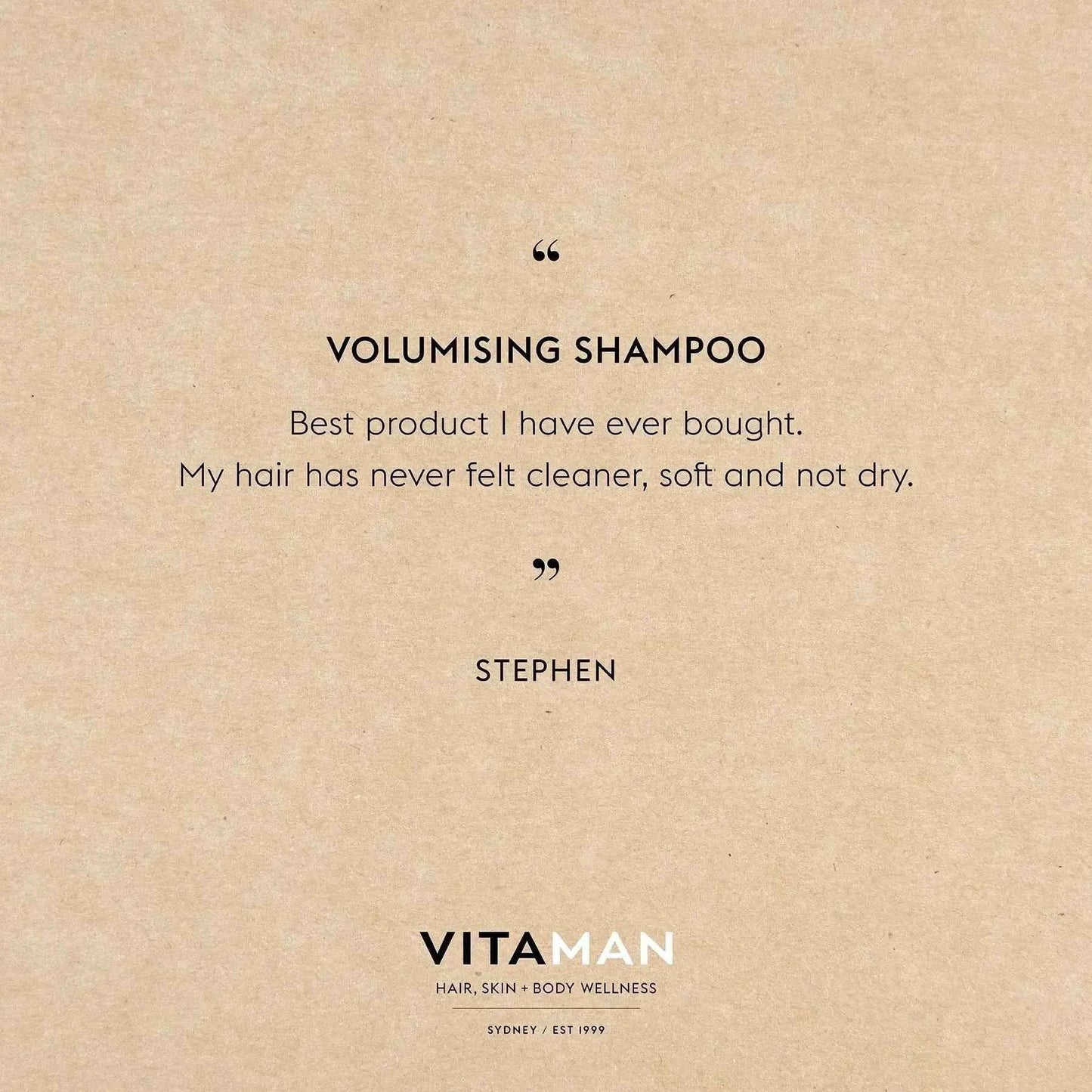 VITAMAN Australia volumizing shampoo bottle for fuller, thicker hair, 250ml, with bright label and sleek design.