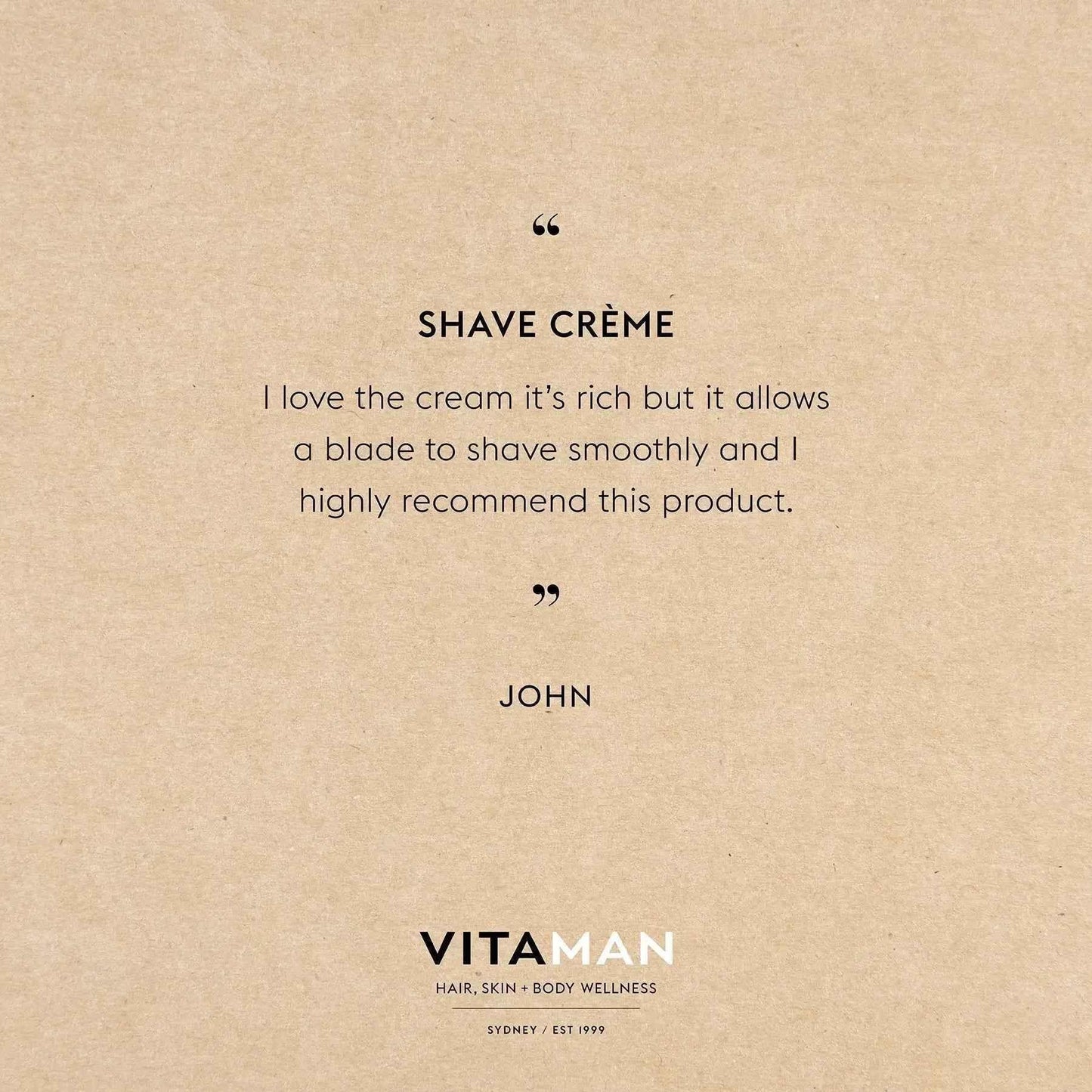 VITAMAN Australia shave and beard care shave creme in a 150ml jar, creamy texture for smooth shaving.