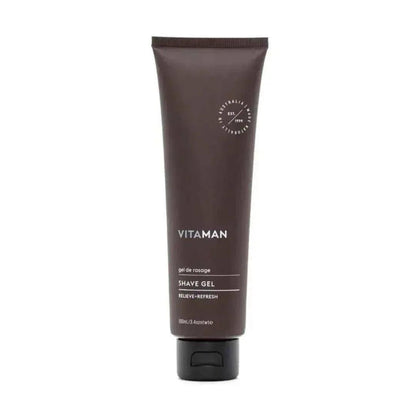 VITAMAN Australia shave gel for beard care, smooth and soothe skin during shaving, visible in the image.