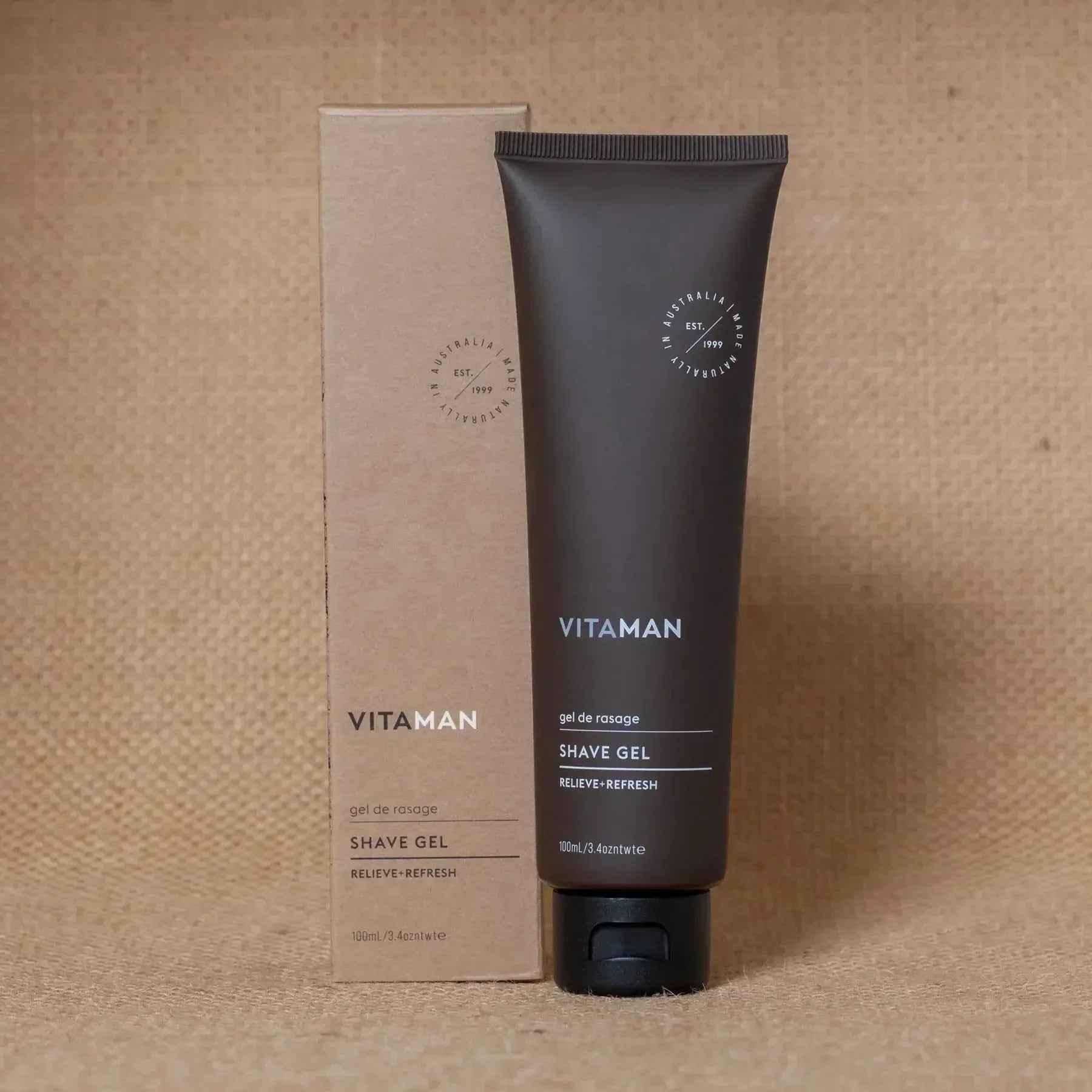VITAMAN Australia shave gel tube from shave and beard care collection, suitable for smooth, comfortable shaving.
