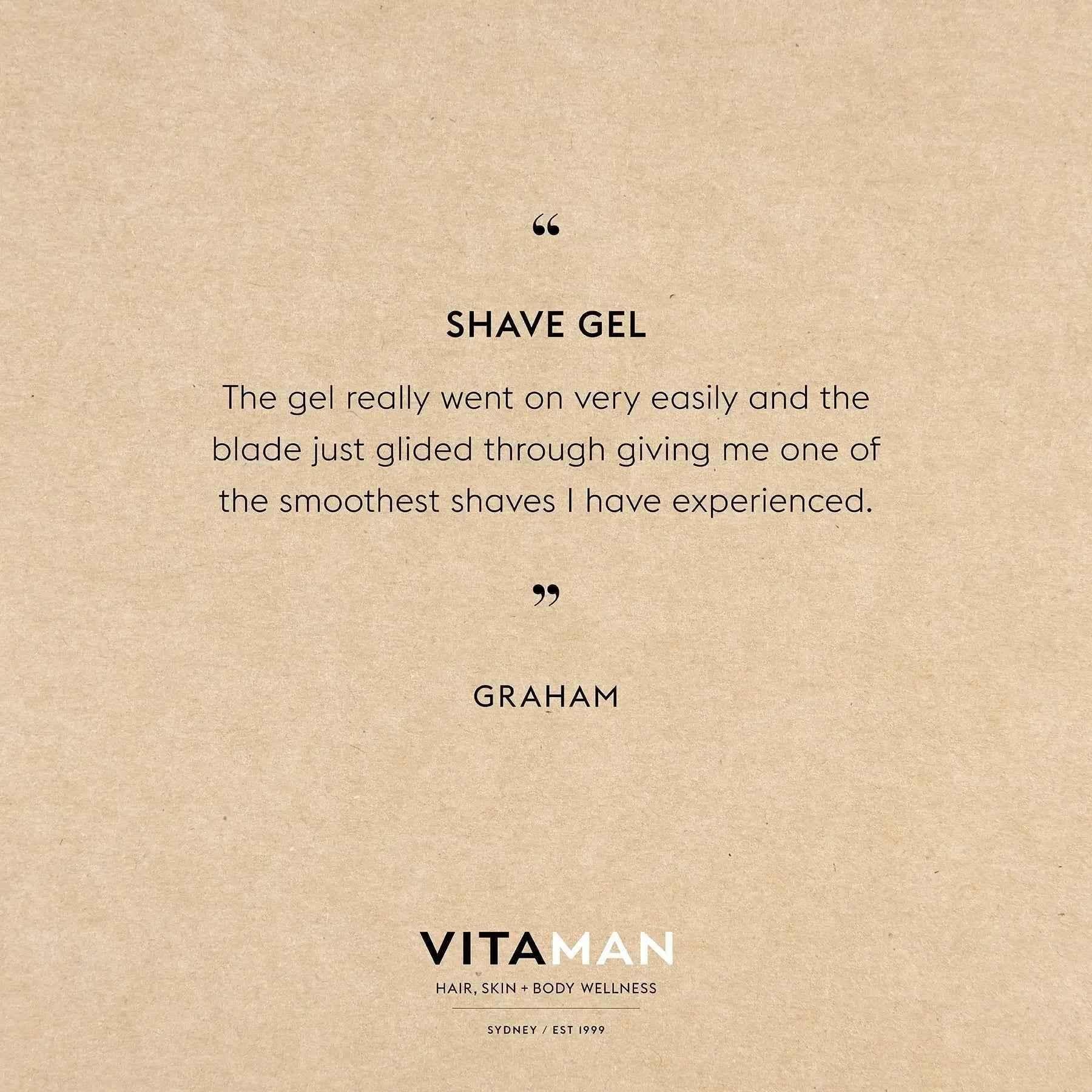 VITAMAN Australia shave gel from the Shave & Beard Care line, smooth and moisturizing for a close shave.