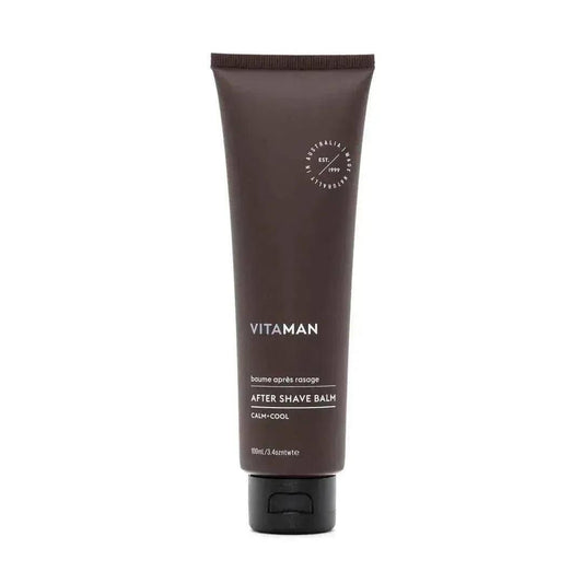 VITAMAN Australia men's after shave balm in a sleek jar, designed to soothe and moisturize skin after shaving.