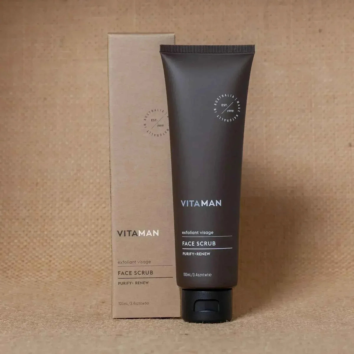 VITAMAN Australia skincare face scrub with natural exfoliants and nourishing ingredients for healthy, refreshed skin.