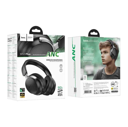 Premium Bluetooth Headset 90H ANC Noise Cancelling – W53 Plus Black