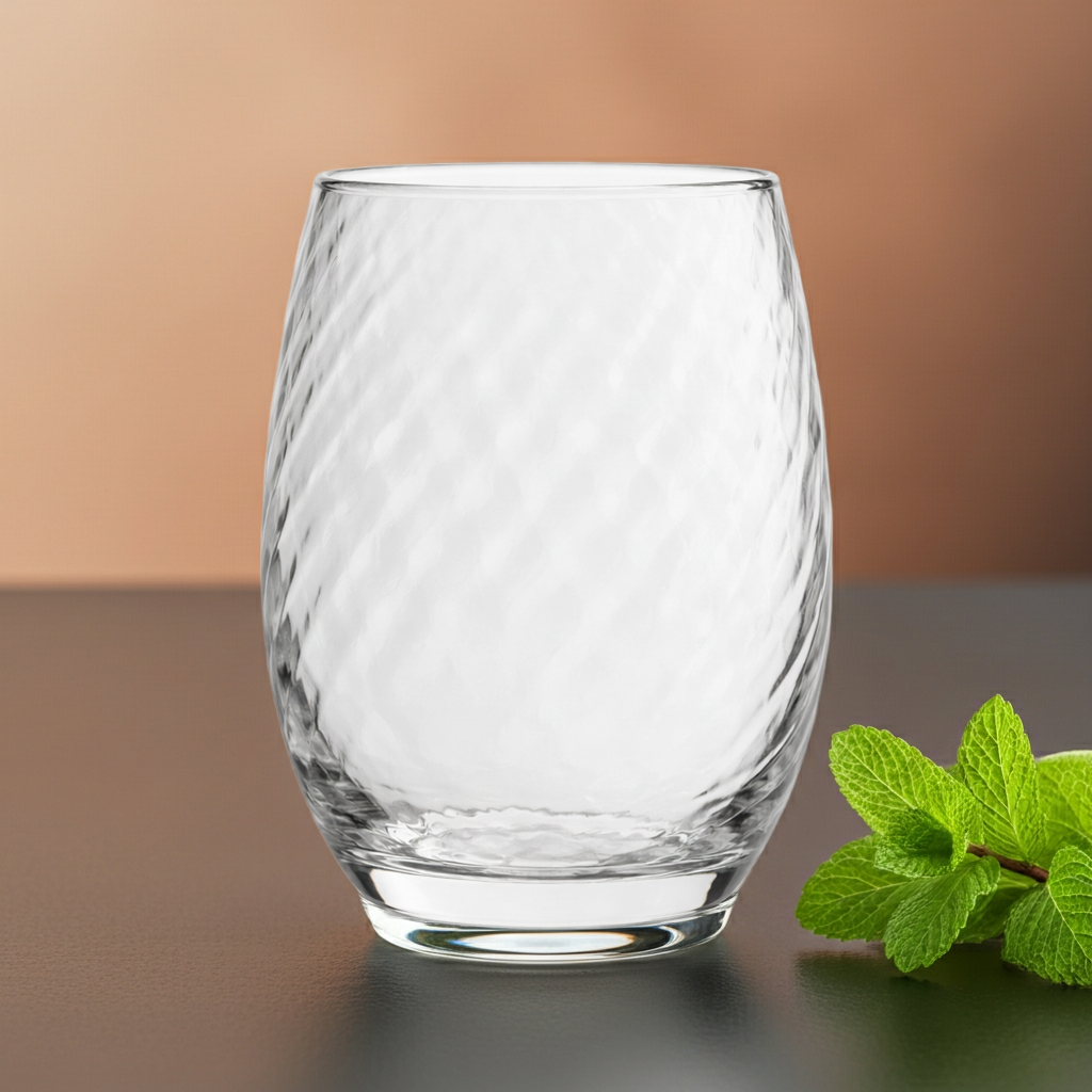 Clear Diagonal Textured Glass Tumbler 420ml Nest & Stem Homewares