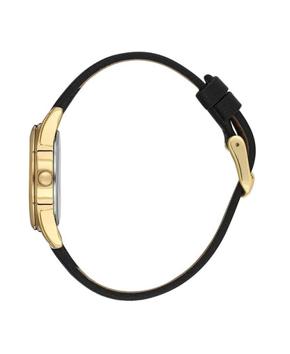 Daniel Klein Arcadia White Dial Black Genuine Leather Gold Watch - DK.1.13847-2 Kiwi Watches