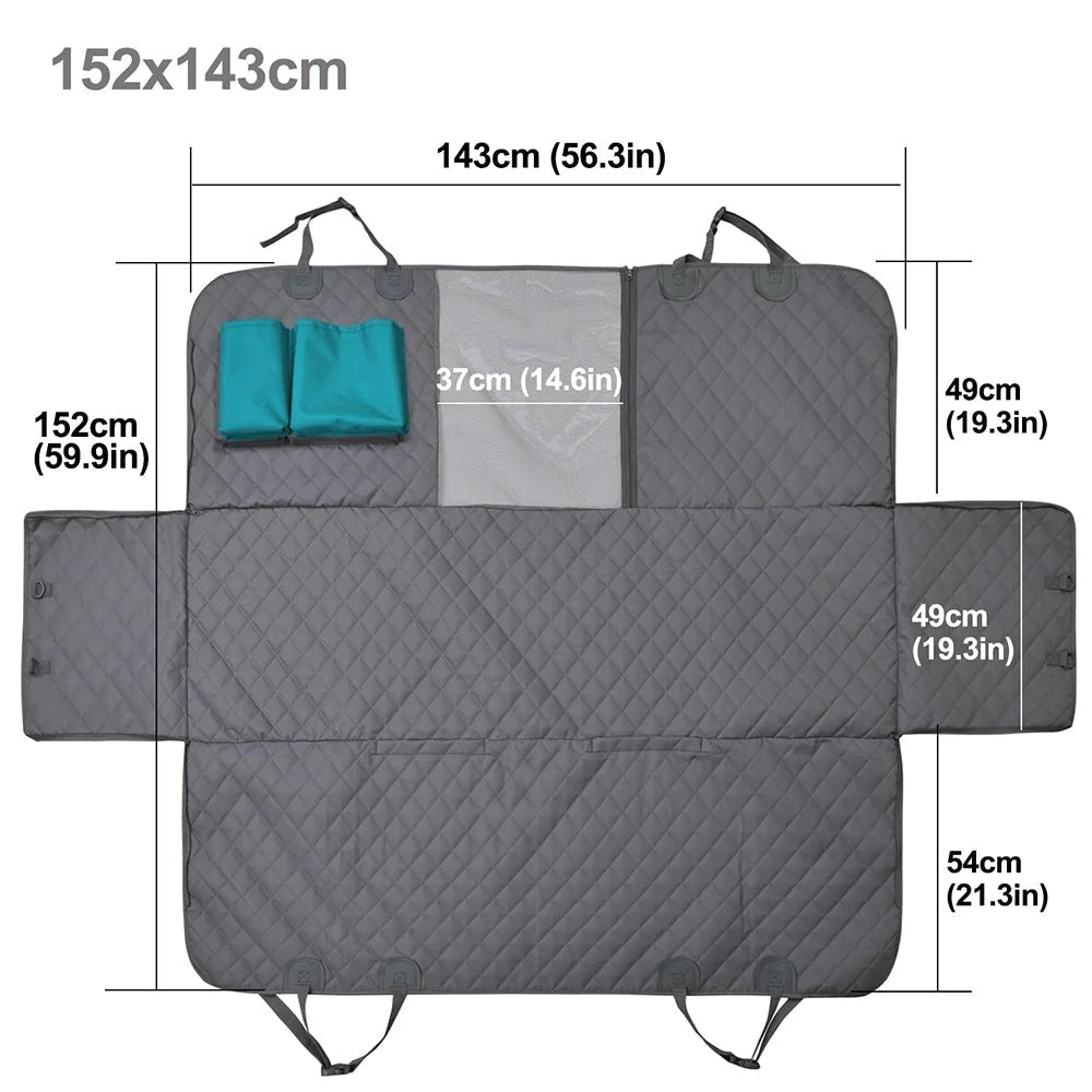 WATERPROOF PET CAR BACK SEAT PROTECTOR WITH MESH POCKET dealonline.co.nz