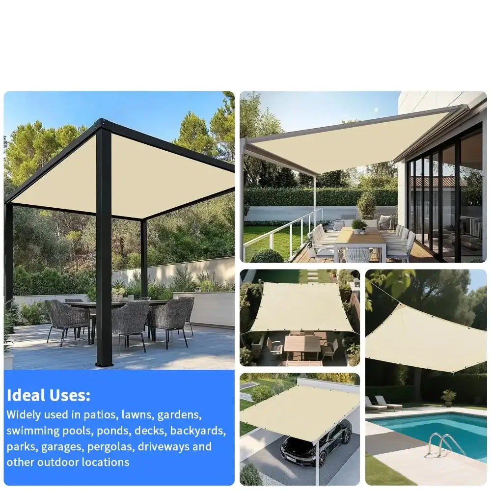 Waterproof Sunshade Sail – Square & Rectangle (4 colours available) Habicare