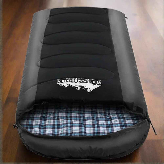 Weisshorn Sleeping Bag Single Thermal Camping Hiking Tent Black -20c