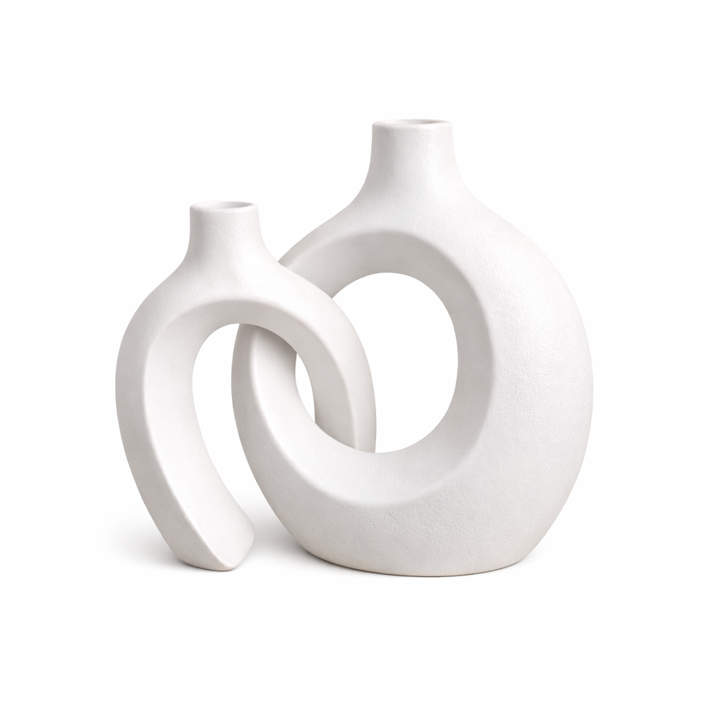 Frankly Cotton Sculptural Ceramic Vase Set Nest & Stem Homewares