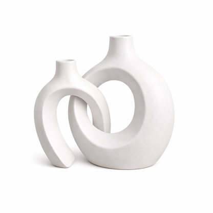 Frankly Cotton Sculptural Ceramic Vase Set Nest & Stem Homewares