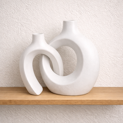 Frankly Cotton Sculptural Ceramic Vase Set Nest & Stem Homewares