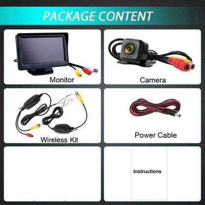 Wireless 4.3" Rear View Monitor & Parking Kit Habicare